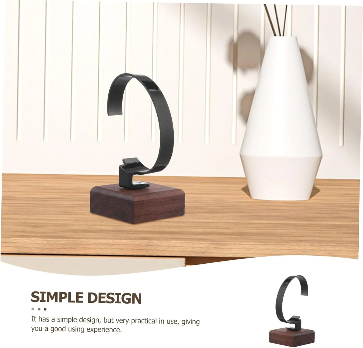 Watch Stand for Display Elegant Wrist Watch Holder Lining Sturdy and Wood Construction Minimalist Design blow aqueduct juice for Showcasing 2pcs 