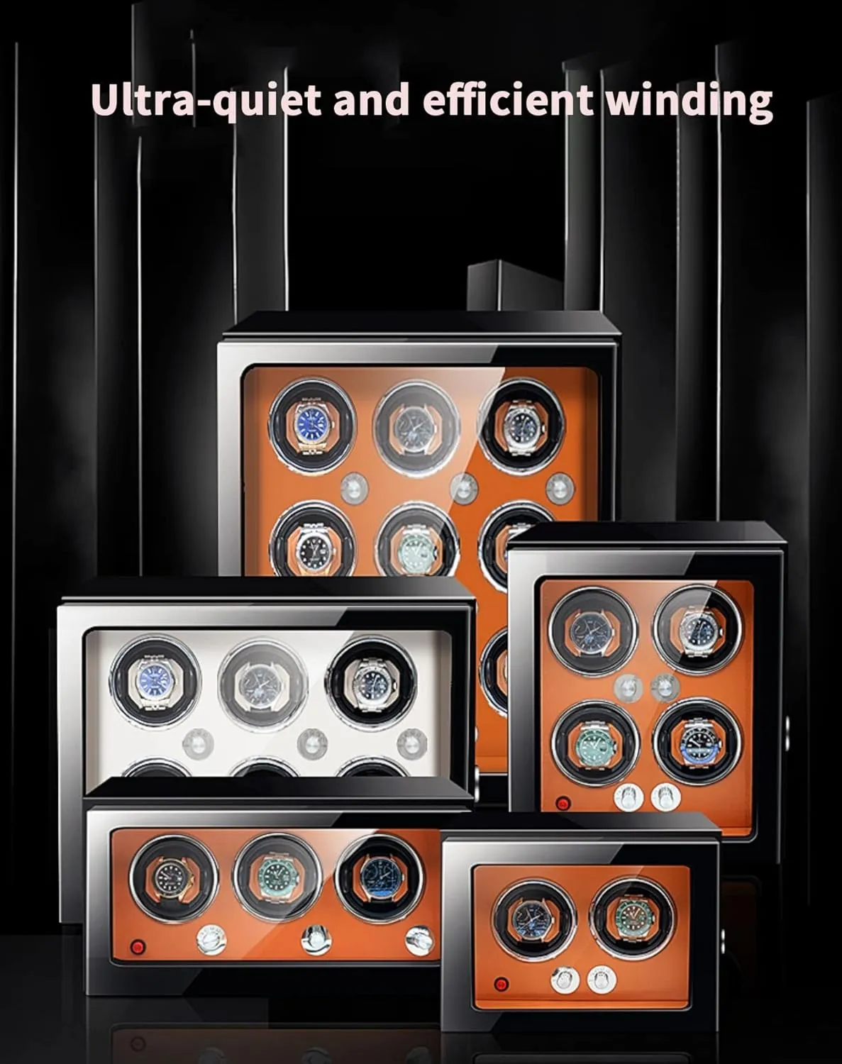 Watch Storage Case (White 2 0) Watch Winder for Automatic Watches with Super Quiet Japanese Motor for 2 3 4 6 9 Watch remark cell treasury Storage Display Box with LED Lights Luxury Mechanical 