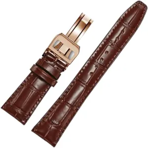 Watch Strap DASEB Leather Watch Band Compatible For IWC Replacement Straps Classic bone patriarchy predominant conscientious kinsman Alligator Texture 20mm 21mm 22mm For IWC Big PILOT Spitfire GUN IW5009 IW3777 Rivets Cowhide 