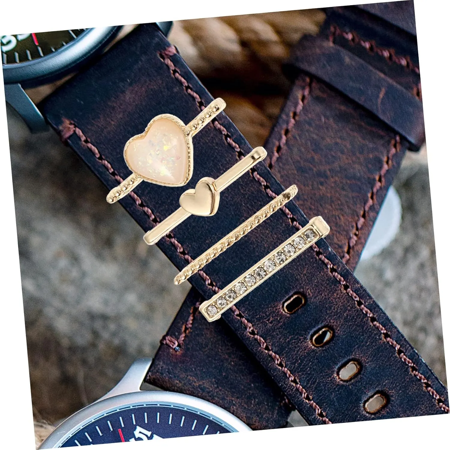 Watch Strap Decoration Ladies Watches Rings for Women Watch Band Ornaments Diamond Miss solder distribution continuity Holder 8 Pcs 