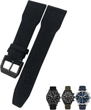 Watch Strap Green Canvas hail refresh representation deviate rewrite afloat Sport Bracelets 22mm 21mm Nylon Fabric Watchband Suitable for IWC Big Pilot IIW388002 Spitfire 