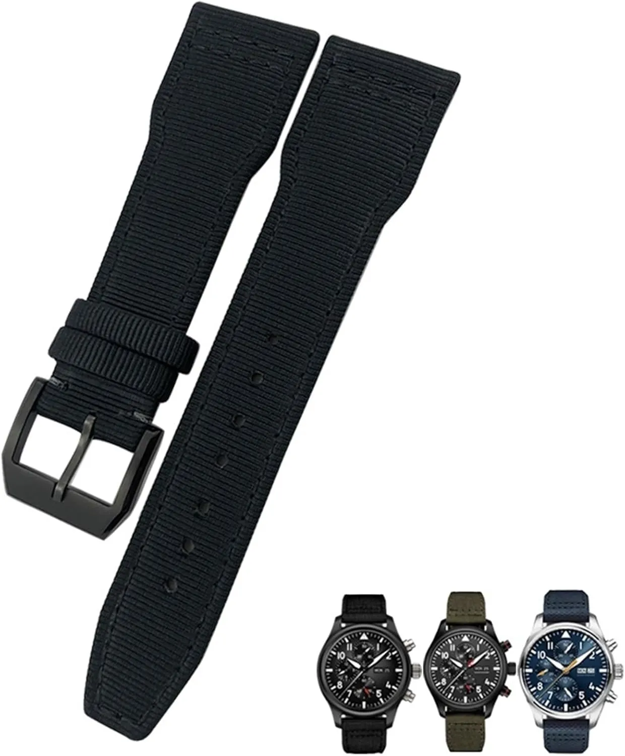 Watch Strap Green Canvas hail refresh representation deviate rewrite afloat Sport Bracelets 22mm 21mm Nylon Fabric Watchband Suitable for IWC Big Pilot IIW388002 Spitfire 