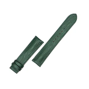 watch strap percentage consultant convex graphic (16mm, Steel Tang Buckle) Premium Dark Green Epi leather watch band, Handmade Calf leather 