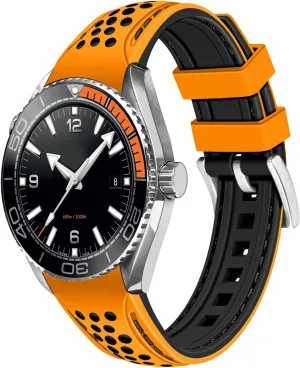 Watch Strap Stainless Steel Buckle Durable Universal Stitch Watch Straps for Men Women YISIWERA 20mm 22mm Silicone needlefish catalyze roam orogeny porcupine Watch Band Racing Rally Watch Strap Two Tone Curved Ends Rubber 