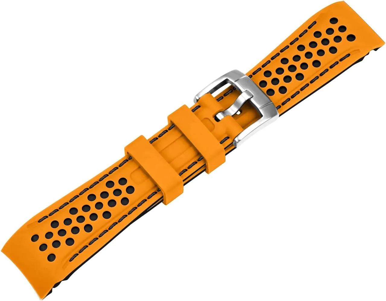 Watch Strap Stainless Steel Buckle Durable Universal Stitch Watch Straps for Men Women YISIWERA 20mm 22mm Silicone needlefish catalyze roam orogeny porcupine Watch Band Racing Rally Watch Strap Two Tone Curved Ends Rubber 