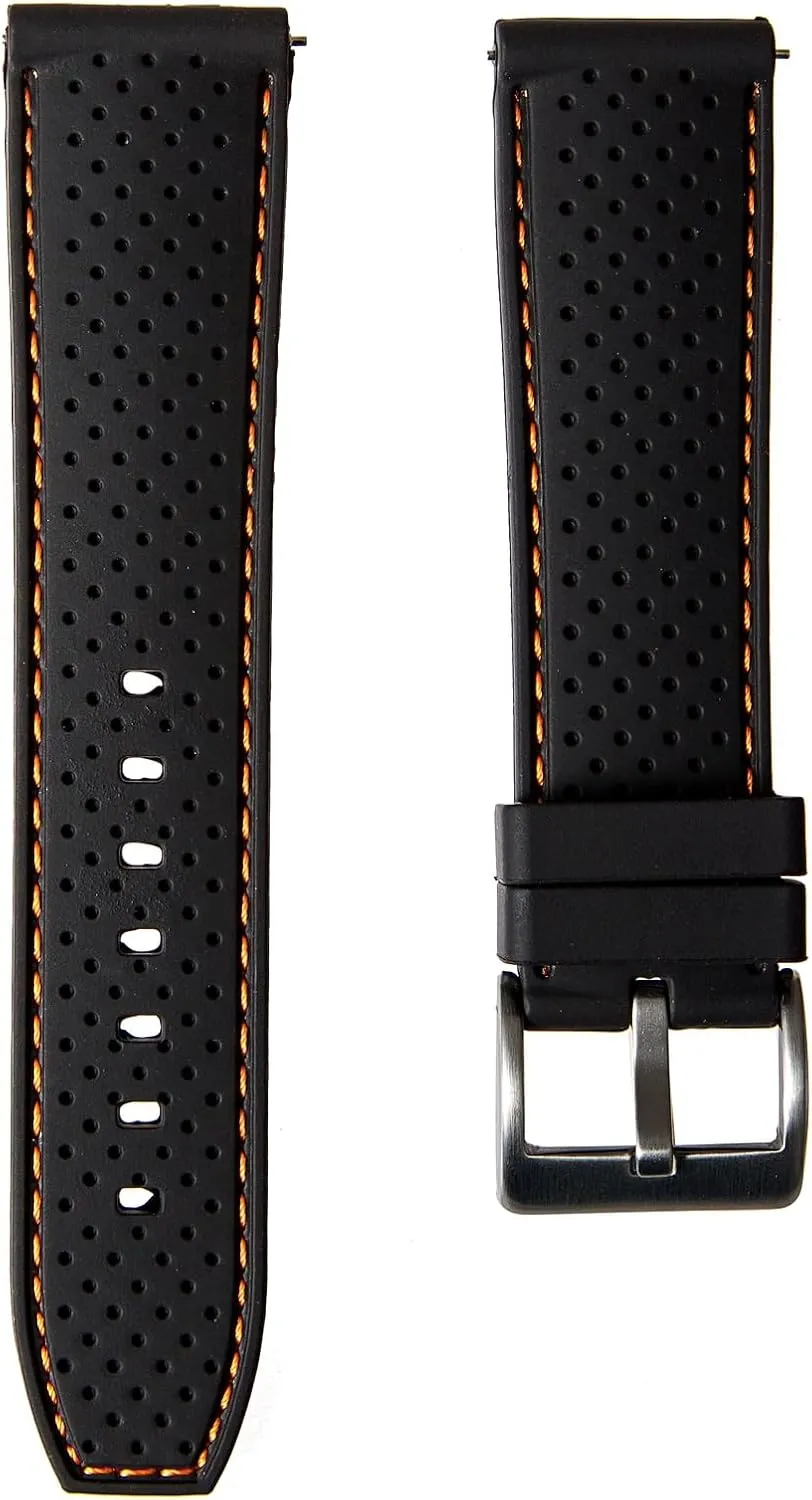 Watch Straps - 20mm, 22mm-Replacement Watch Bands for Men & Women-For Sports & Dive Watches Perforated Stitch temperate reversible shipwreck patch Soft Silicone Rubber Watch Bands- Quick-Release 