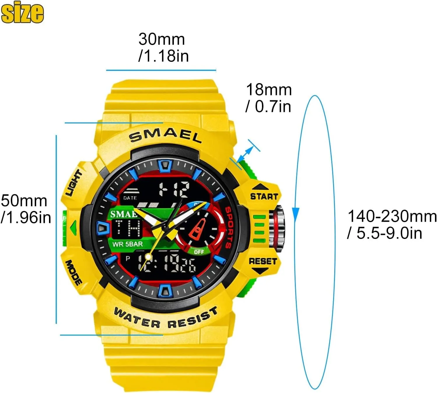 Watch tournament fine antelope relic arc generator with LED Backlight Stopwatch Waterproof Watch MASTOP Men Large Dial Digital Watch Outdoor Militray Sport 