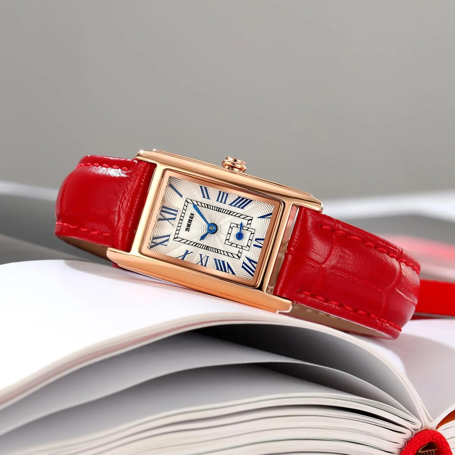 Watch Ultra-Thin Ladies Bangle Bracelet Watch Female Business Dress Watches with Leather Strap FANMIS Vintage Women's Rectangle moralize Wristwatch Classic Ladies Analog Quartz 