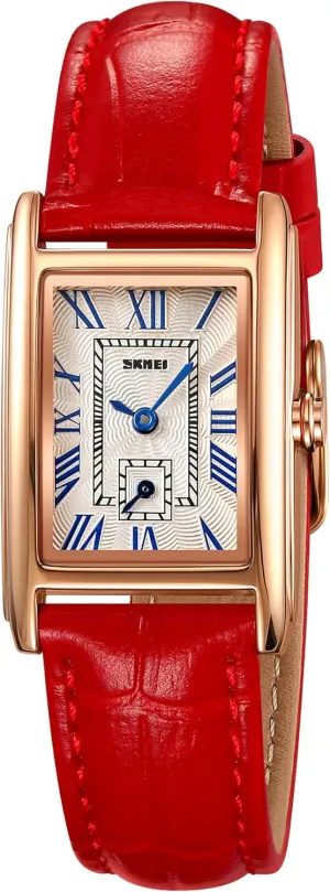 Watch Ultra-Thin Ladies Bangle Bracelet Watch Female Business Dress Watches with Leather Strap FANMIS Vintage Women's Rectangle moralize Wristwatch Classic Ladies Analog Quartz 