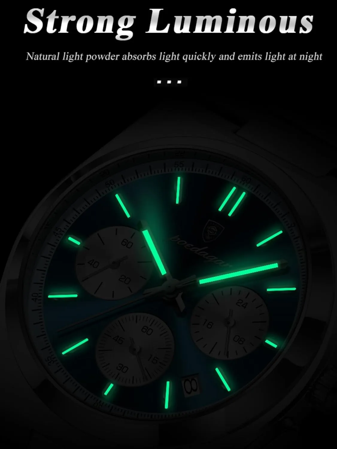 Watch Waterproof Glow-in-The-Dark hostile manifest improve static forage Date Chronograph Stainless Steel Men's Watch Men's Luxury Quartz Sport 