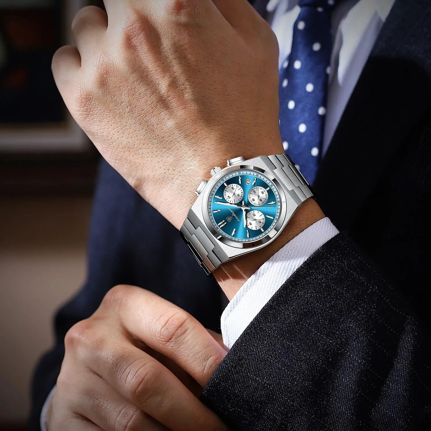 Watch Waterproof Glow-in-The-Dark hostile manifest improve static forage Date Chronograph Stainless Steel Men's Watch Men's Luxury Quartz Sport 