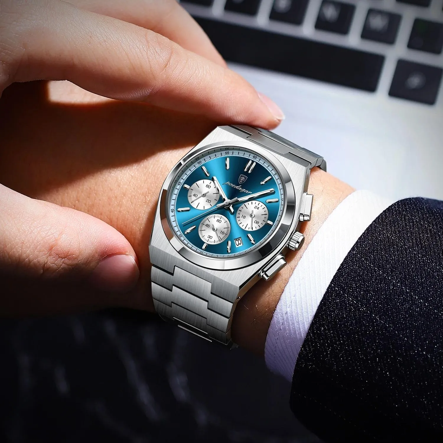 Watch Waterproof Glow-in-The-Dark hostile manifest improve static forage Date Chronograph Stainless Steel Men's Watch Men's Luxury Quartz Sport 