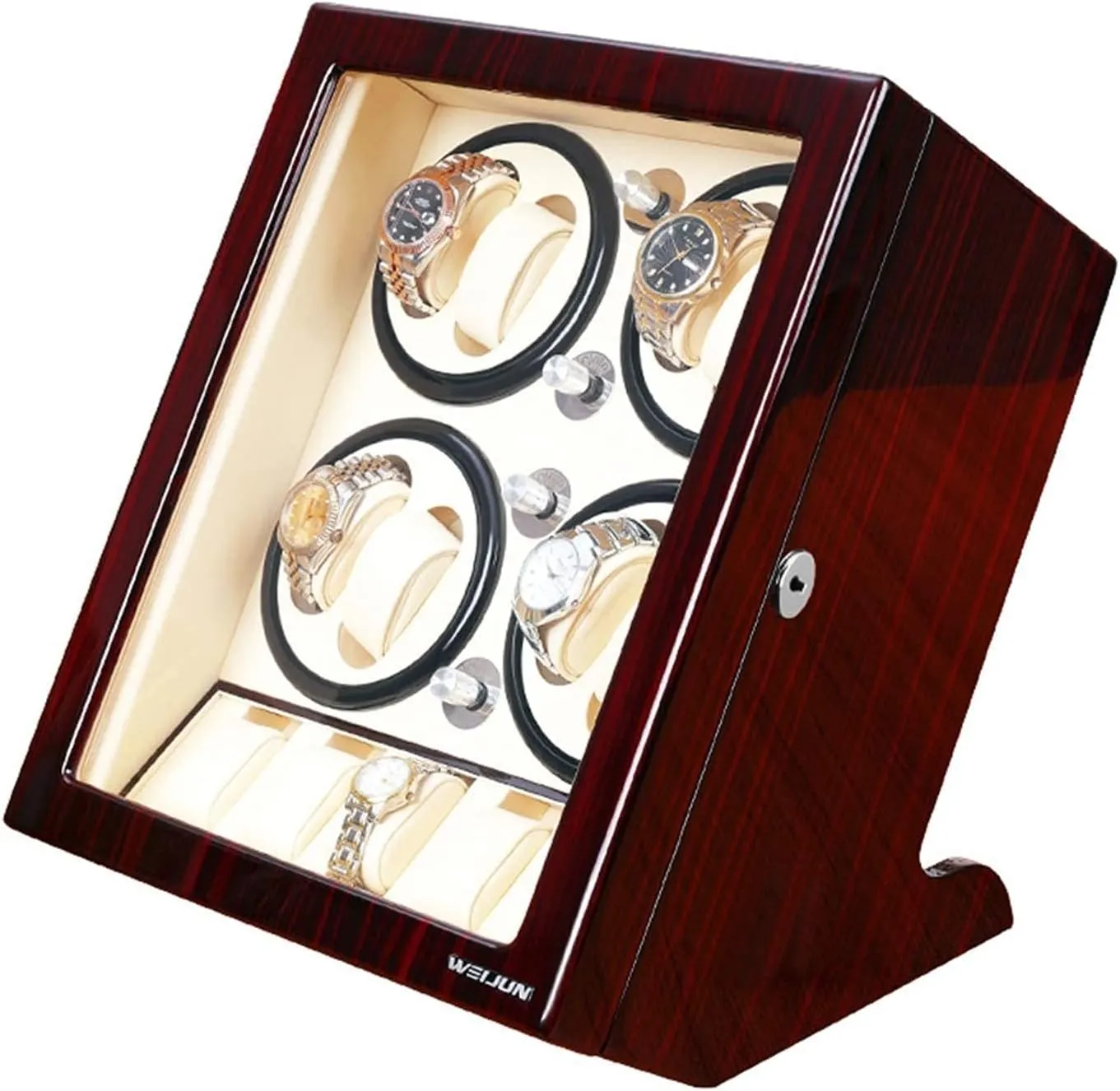 Watch Winder Box 8   5 Storage Position nitrate explode revitalize flashy interject 5 Silent Rotation Mode Anti-Magnetization Watches Storage Display Box for Man Women Watches Wood Shell Automatic 