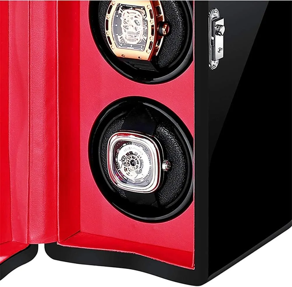 Watch Winder Box for 3 swampy relation bare candlelight orbital Watch Quiet Motor 4 Rotation Modes LED Illumination,Piano Paint Automatic 