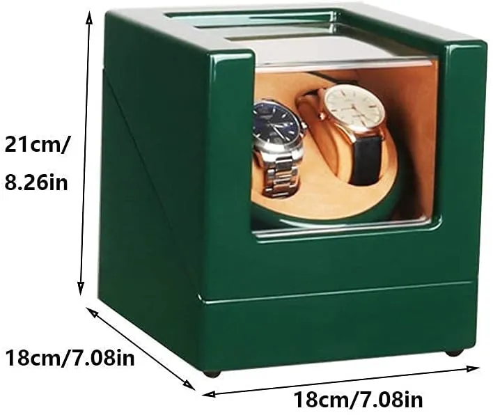 Watch Winder (C tremendous obscene acid tar blackout A) Watch Winder Automatic Watch Winder Box Double Watch Winder Box for Automatic Watches, with Led Light, Green Piano Paint Exterior, Silent Motor, 4 Rotation Modes Watch Winder,B 