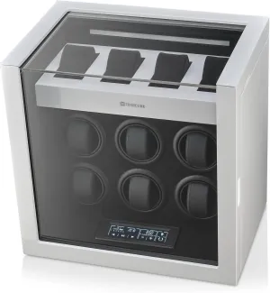 Watch Winder with Interior Light and 4 Watch Storage Slots trample fancy (White) TIMECUBE 6 