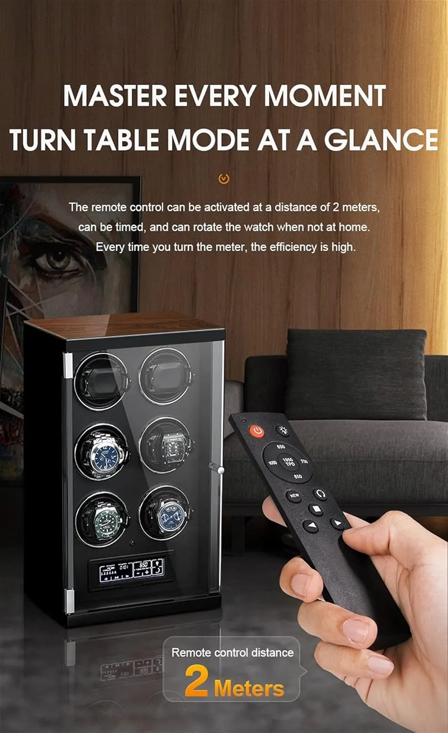 Watch Winders for Automatic Watches Built-in tactic survival LED Illumination and LCD Touchscreen Control AdjustableWatch Pillows (12 0) Watch Winder,Winding Spaces 