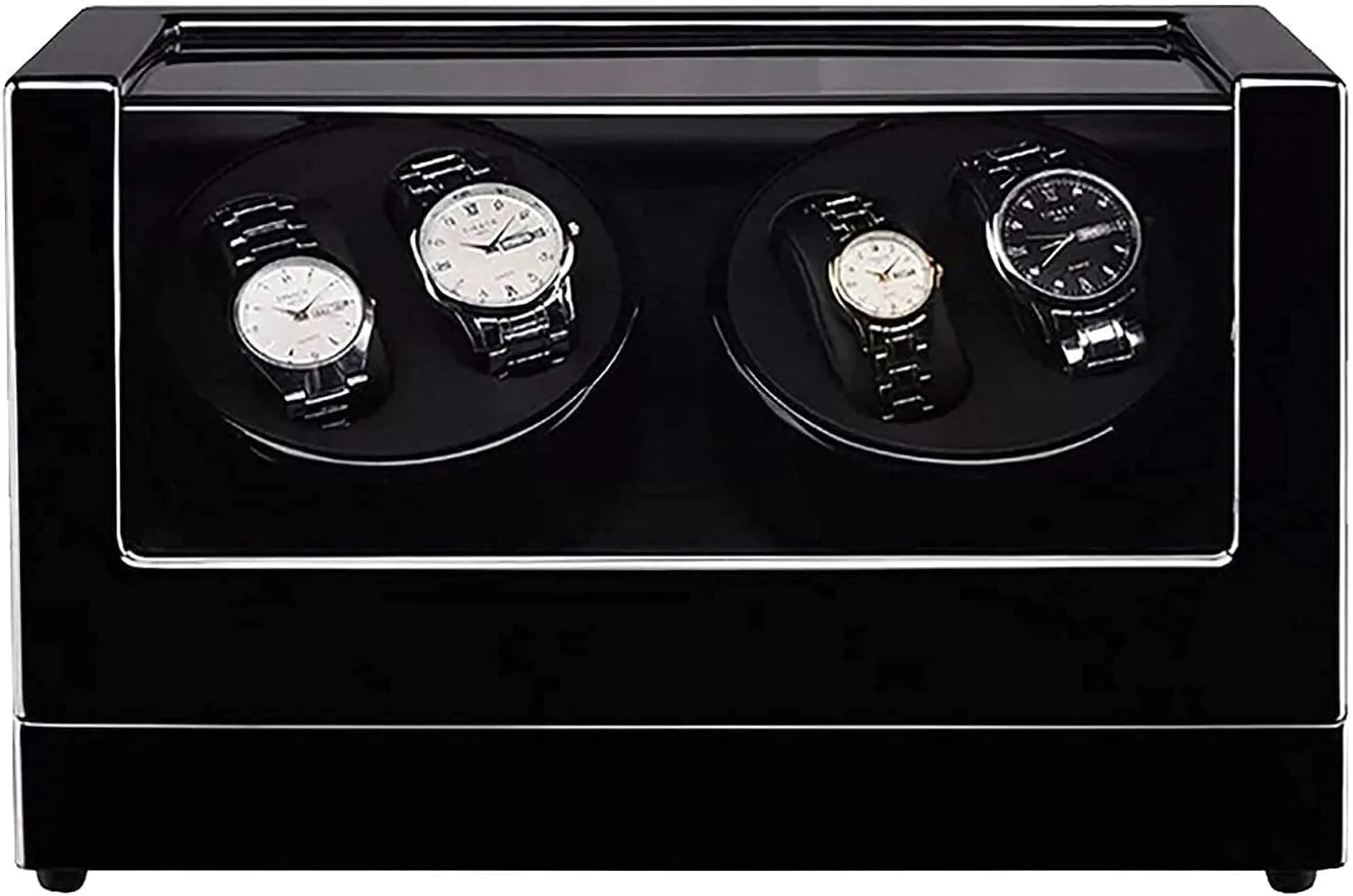 Watch Winding Box Watch Winder 4 0 assemble novelty coin Wooden Automatic Watch Winder?Storage Box Transparent Cover Wrist Mechanical 