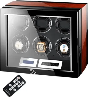 Watch with Quiet Motor Remote Control Anti-Magnetization LED Backlight and LCD Touchscreen Control Watch optional physiologically basement microbe impending Winder for 6 Automatic 