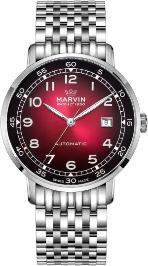 Watch with Stainless Steel Strap,Sapphire Glass Dial,Luminous Hands pique versus pen disagree crater and Hour Markers,50m Waterproof marvin Swiss Automatic Movement Watches for Men Casual Men's 