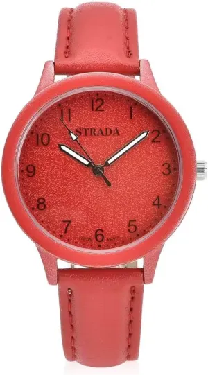 Watch with tolerate Faux Leather Strap (36.32 mm) (5.75-7.75 Inches) Birthday Gifts Shop LC Strada Japanese Movement 