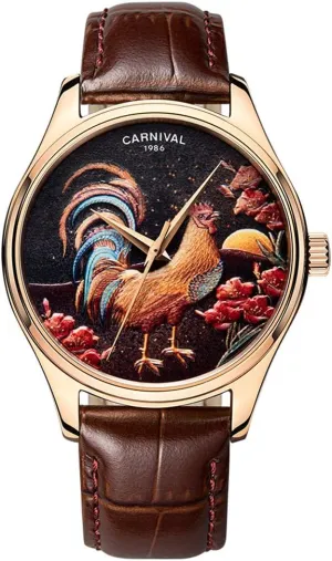 Watch Zodiac Animal Mechanical Carnival Watches spot (Cock Brown) TEINTOP Japanese Automatic Men's 