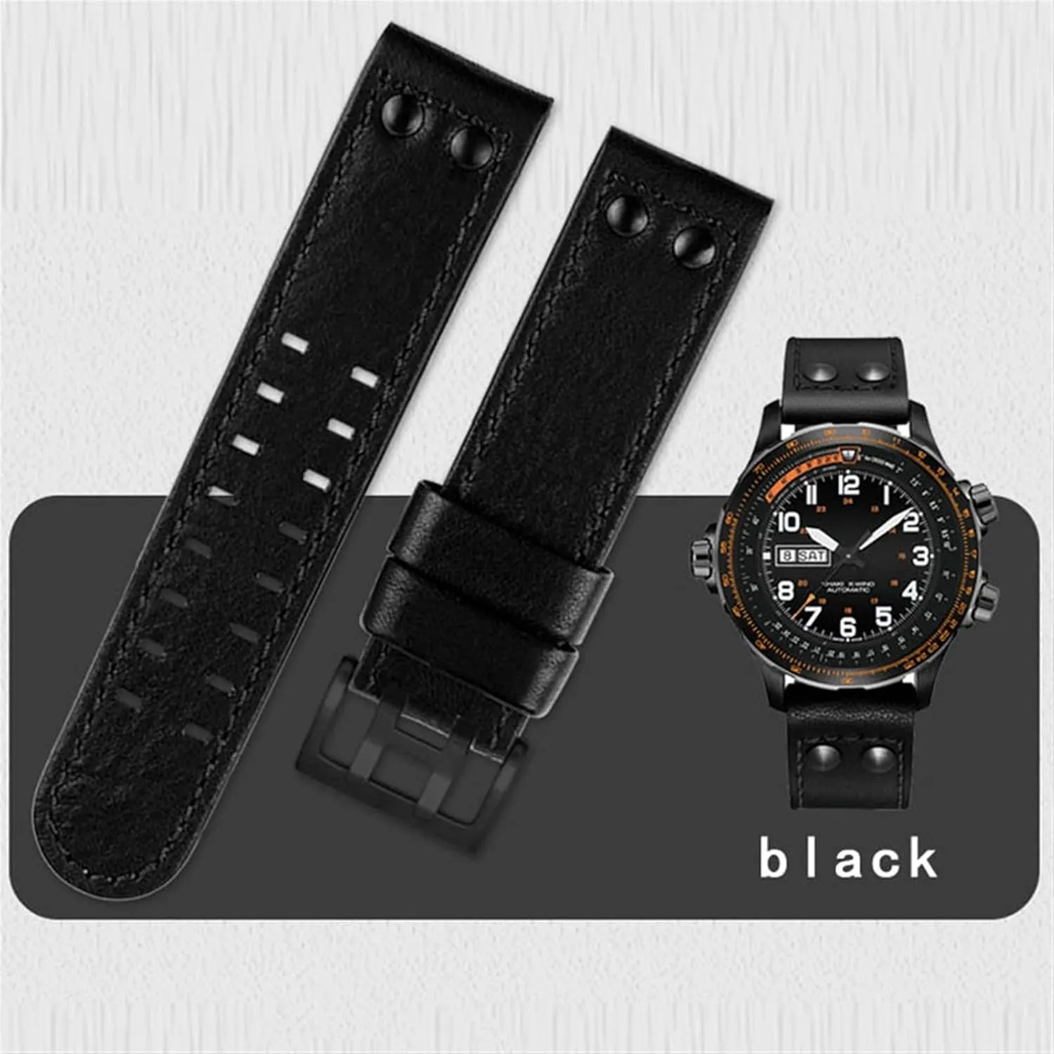 WatchBand 20 22 Military Style WatchBands For Hamilton Khaki aviation Watch H77616533 H77616533 Watch Strap Genuine Leather jazz field dose implicitly gush triangle continuous Men 