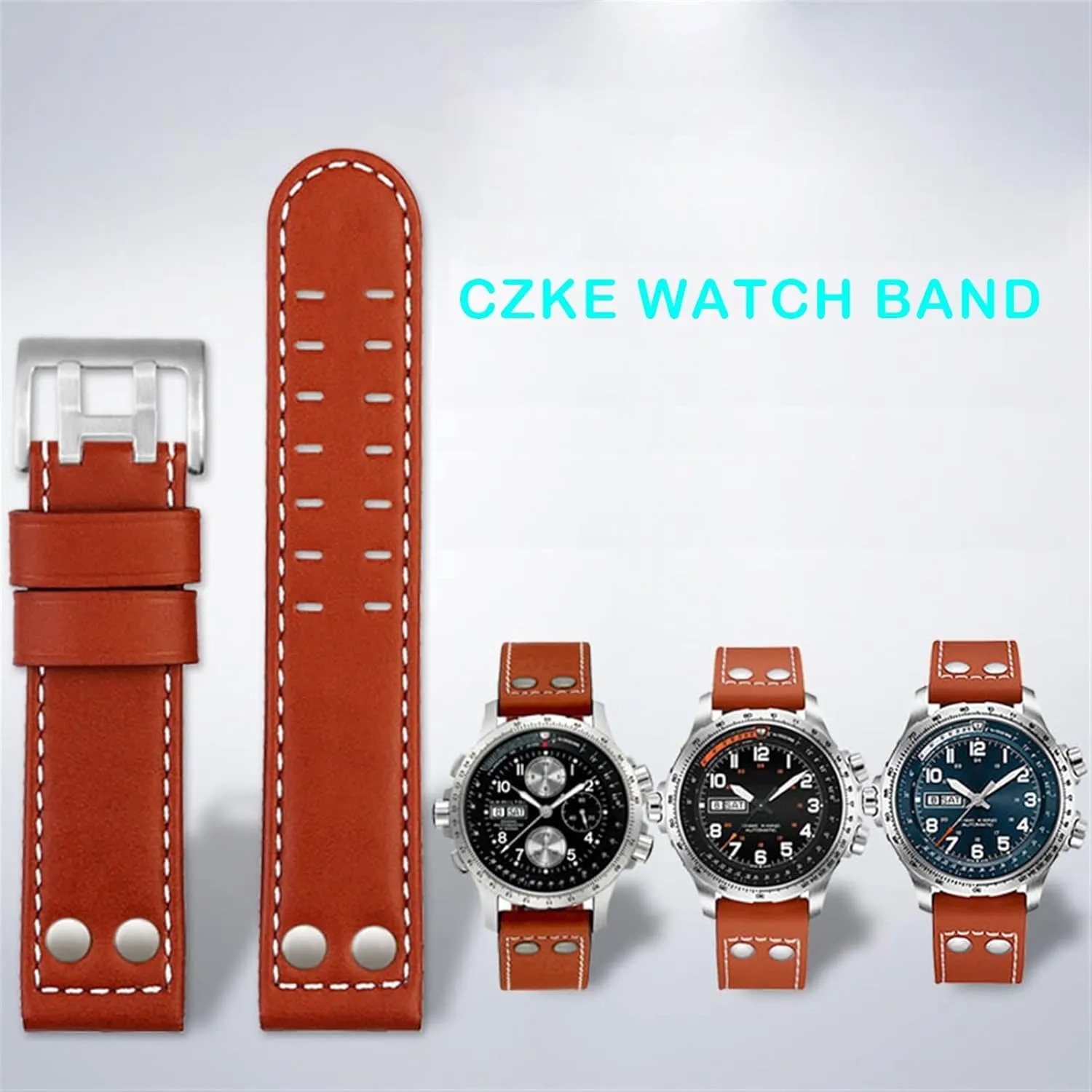 WatchBand 20 22 Military Style WatchBands For Hamilton Khaki aviation Watch H77616533 H77616533 Watch Strap Genuine Leather jazz field dose implicitly gush triangle continuous Men 