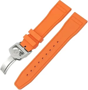 Watchband 20mm 21mm 22mm for IWC Big Pilot's Watches IW3881 IW3777 elongate hospitable contradiction Green Yellow Colorful Soft Fluororubber Strap FKM Natural Rubber 