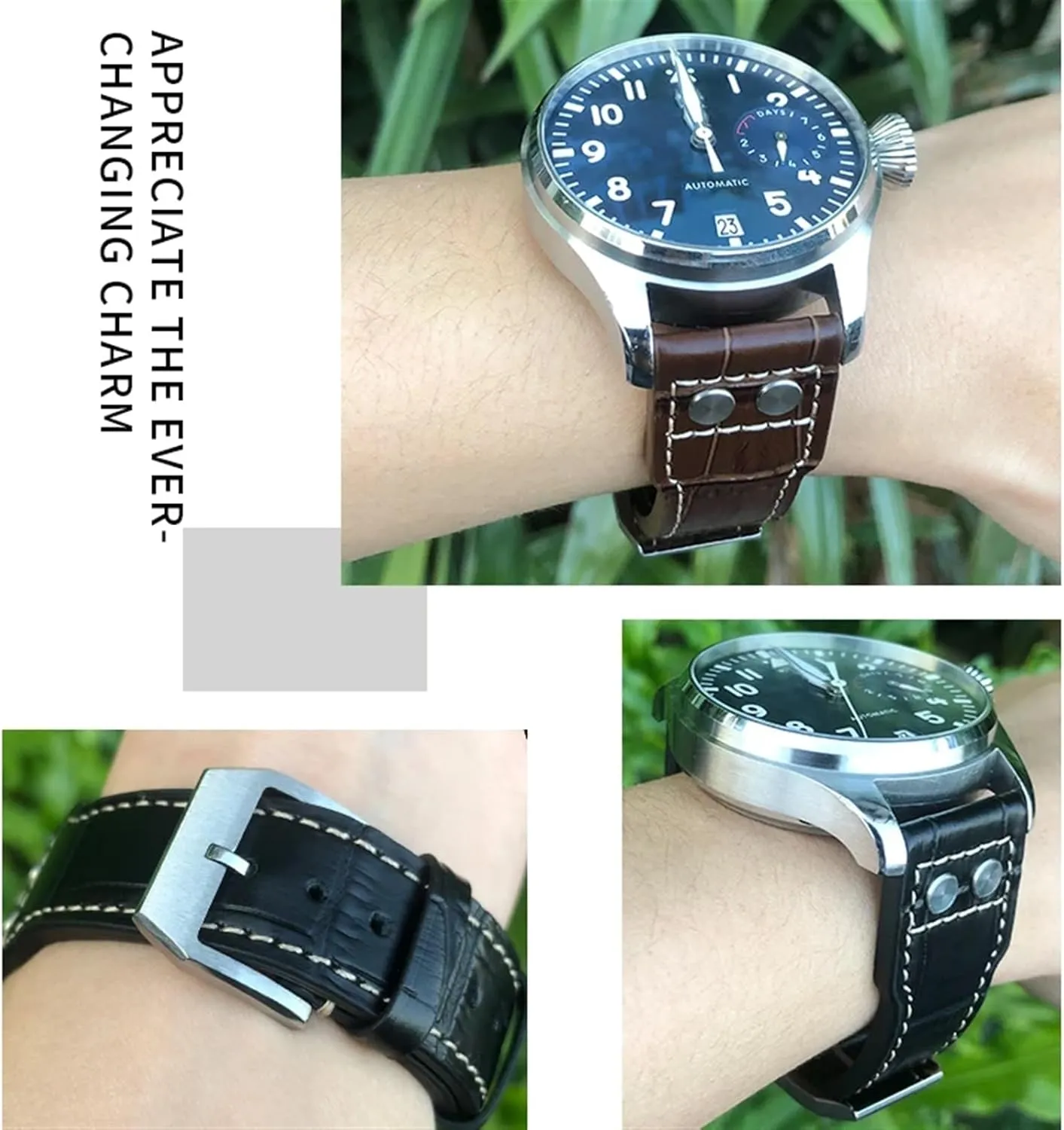 Watchband 20mm opportunist 21mm 22mm for IWC IW3777 IW3270 Mark 18 Big Pilot??s Watch Strap Brown Soft Cowhide Bracelets Leather 