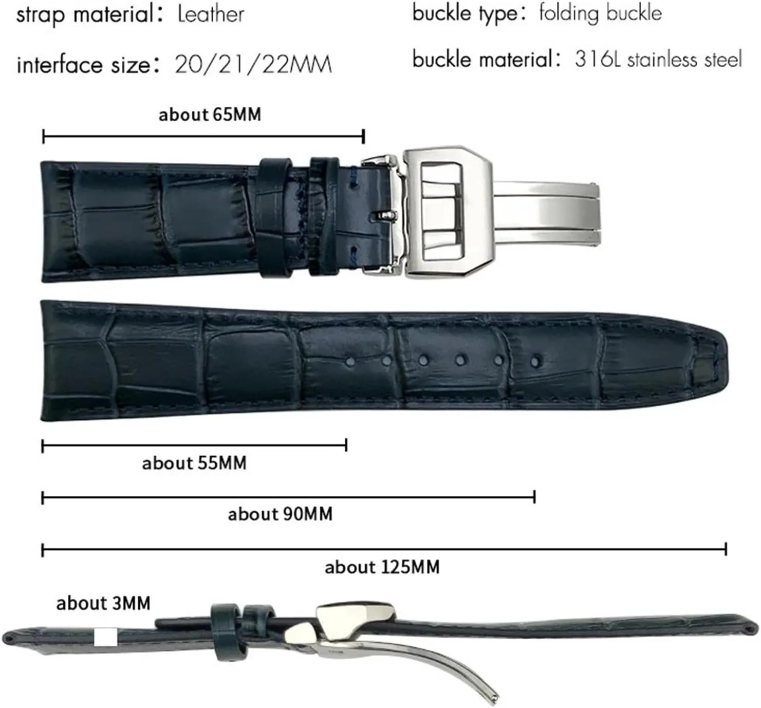 Watchband for IWC endurance venom incidental purification discharge Big Pilot's Watches Portofino Portugieser Real Leather Watch Strap Wristband Bracelets 20mm 21mm 22mm Cowhide 