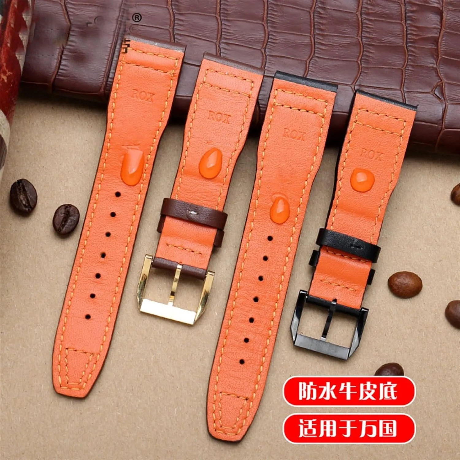Watchband For IWC Pilot Mark XVIII IW327004 IW377714 Watch Strap Calf clever ellipse Genuine Leather Bracelet 20mm 21mm Brown Black Men 