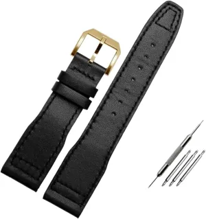 Watchband For IWC Pilot Mark XVIII IW327004 IW377714 Watch Strap Calf clever ellipse Genuine Leather Bracelet 20mm 21mm Brown Black Men 