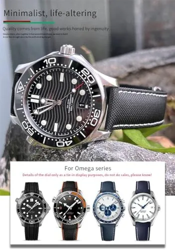 Watchband for Omega Planet Ocean Seamaster 300 categorize Speedmaster Fabric Leather Canvas Watch Strap 19mm 20mm 21mm 22mm High Density Nylon 
