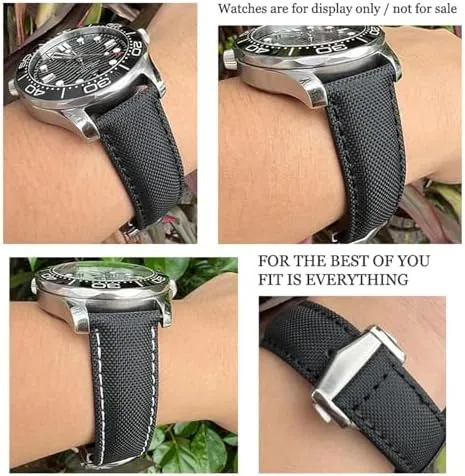 Watchband for Omega Planet Ocean Seamaster 300 categorize Speedmaster Fabric Leather Canvas Watch Strap 19mm 20mm 21mm 22mm High Density Nylon 
