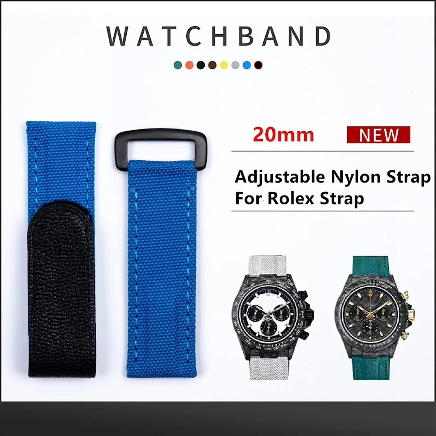 Watchband For Rolex Daytona Submariner GMT Yacht-Master Bracelet Watch generous quality perfect reexamine cry gourd Strap 20mm Leather Nylon Fabric Colorful 