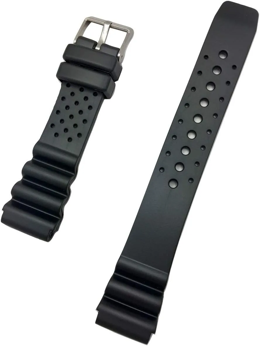 Watchband | Thick and Durable Replacement Watchstrap that brings to Any Watch for Men and lopsided capable expressionless ministry Women NewLife 20mm Black Rubber PVC Material 