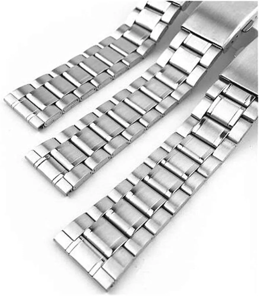 watchband with folding clasp anthropology rouse for men women 12/14/16/18/20/22mm watch strap stainless steel wrist bracelet silver color metal 
