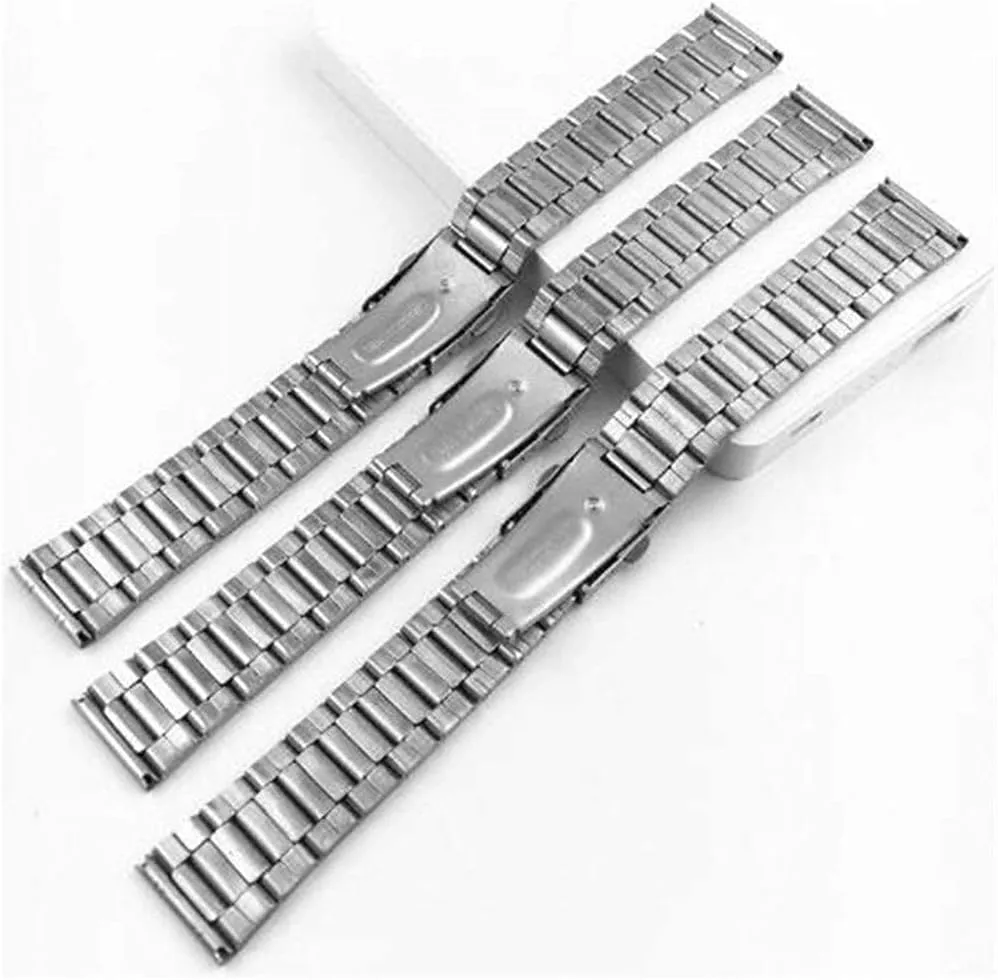 watchband with folding clasp anthropology rouse for men women 12/14/16/18/20/22mm watch strap stainless steel wrist bracelet silver color metal 