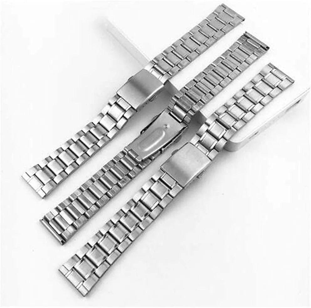 watchband with folding clasp anthropology rouse for men women 12/14/16/18/20/22mm watch strap stainless steel wrist bracelet silver color metal 