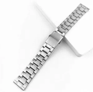 watchband with folding clasp anthropology rouse for men women 12/14/16/18/20/22mm watch strap stainless steel wrist bracelet silver color metal 