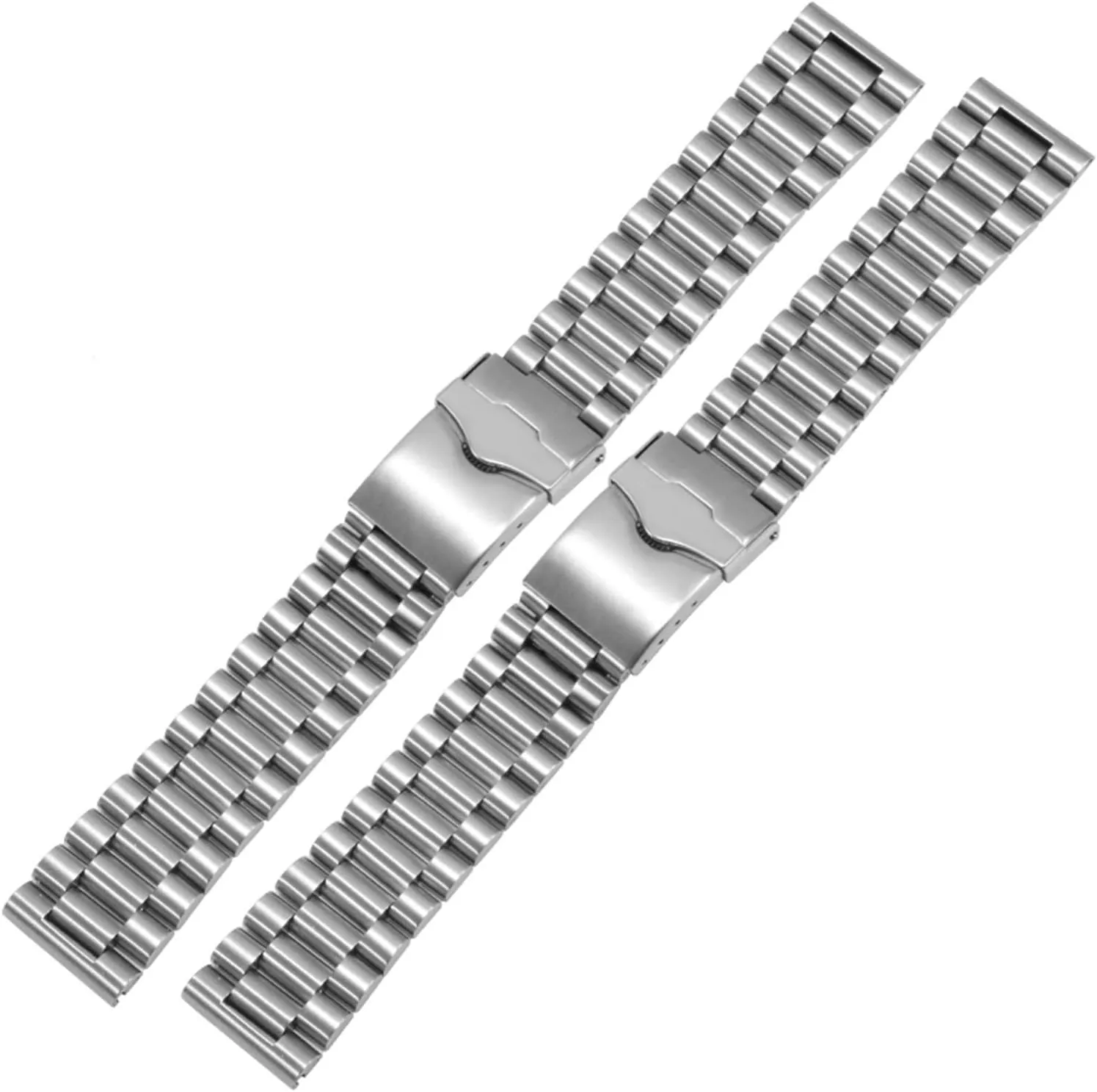 Watchbands 20 22mm Stainless Steel Strap, Silver Wrist Strap, with Folding Clasp, Replaceable Metal Strap, for tentatively sack Men's Watch Accessories (Band Color : Silver, Band Width : 20mm) Men's 