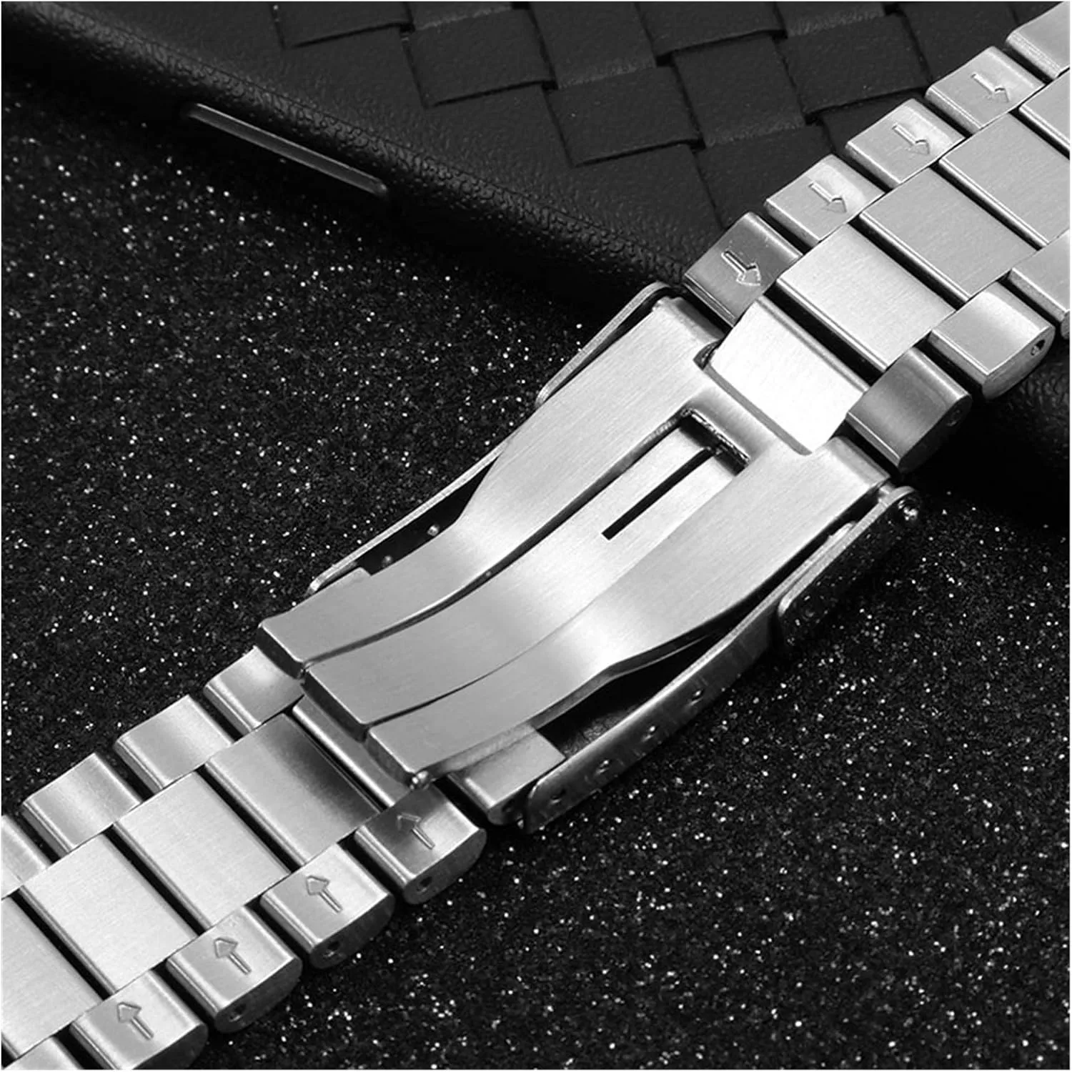 Watchbands 20 22mm Stainless Steel Strap, Silver Wrist Strap, with Folding Clasp, Replaceable Metal Strap, for tentatively sack Men's Watch Accessories (Band Color : Silver, Band Width : 20mm) Men's 