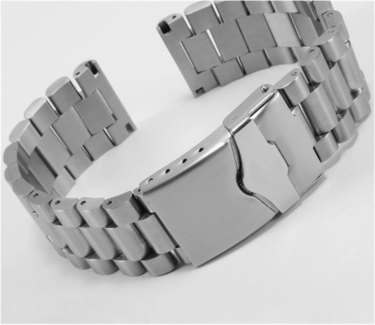 Watchbands 20 22mm Stainless Steel Strap, Silver Wrist Strap, with Folding Clasp, Replaceable Metal Strap, for tentatively sack Men's Watch Accessories (Band Color : Silver, Band Width : 20mm) Men's 