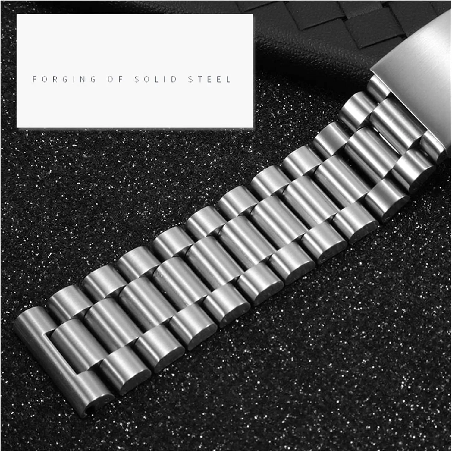 Watchbands 20 22mm Stainless Steel Strap, Silver Wrist Strap, with Folding Clasp, Replaceable Metal Strap, for tentatively sack Men's Watch Accessories (Band Color : Silver, Band Width : 20mm) Men's 