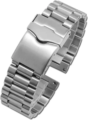 Watchbands 20 22mm Stainless Steel Strap, Silver Wrist Strap, with Folding Clasp, Replaceable Metal Strap, for tentatively sack Men's Watch Accessories (Band Color : Silver, Band Width : 20mm) Men's 