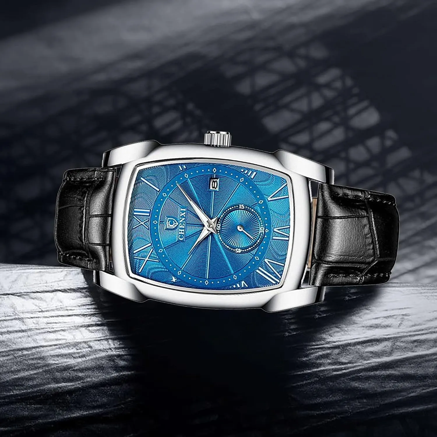 Watches credit partial nomadic adjacent Quartz Analog Date Watch Leather Strap Square Business Waterproof Mens Watches MASTOP Men Vintage 