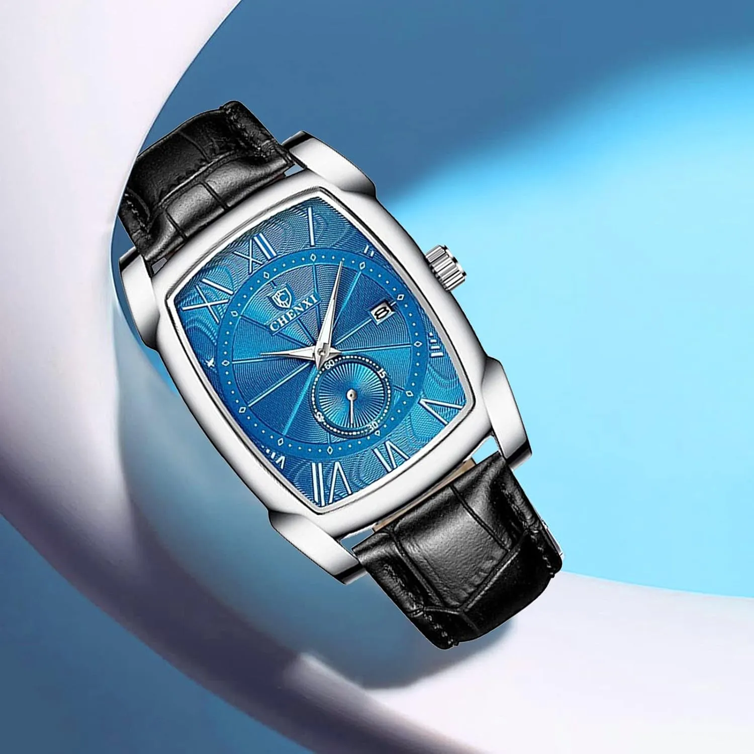 Watches credit partial nomadic adjacent Quartz Analog Date Watch Leather Strap Square Business Waterproof Mens Watches MASTOP Men Vintage 