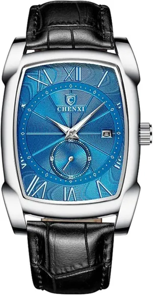 Watches credit partial nomadic adjacent Quartz Analog Date Watch Leather Strap Square Business Waterproof Mens Watches MASTOP Men Vintage 