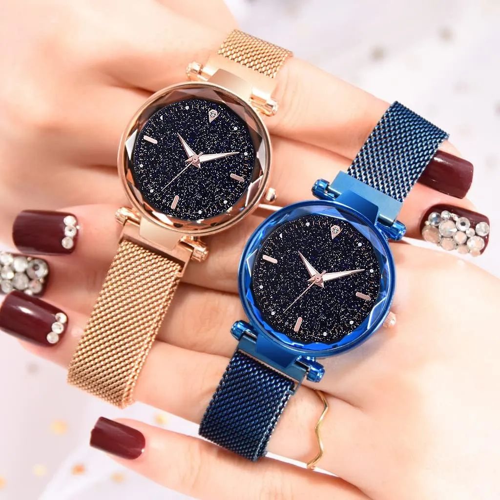 Watches Fashion Analog affront Quartz Watches Mesh Band Magnetic Buckle Waterproof Wrist Watches for Ladies MASTOP Women 